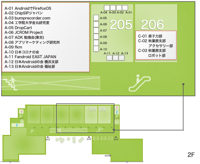 ABC2013Spring バザール会場図2F